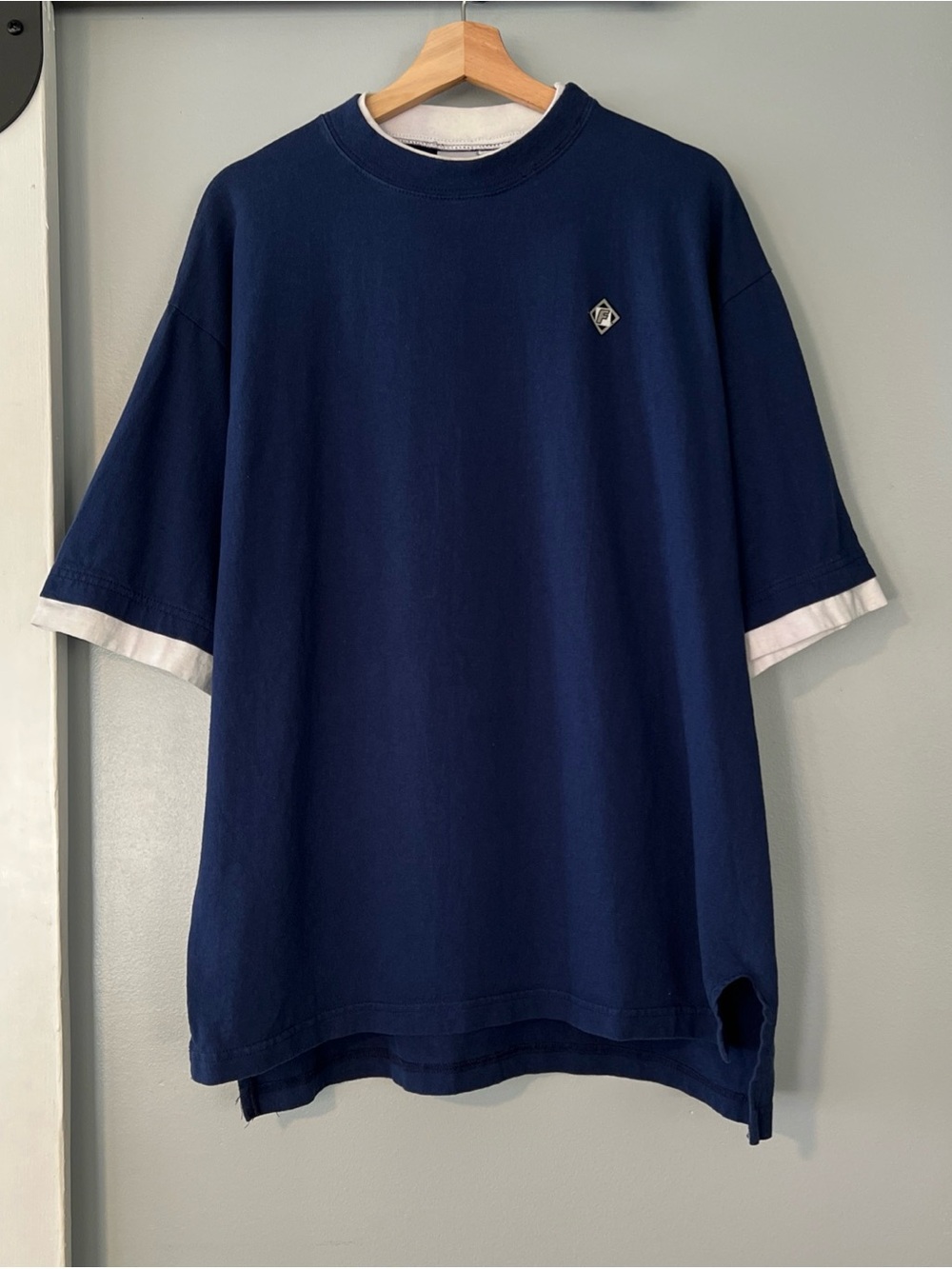 Vintage 90s Franklin Sports Men’s XL Double Shirt Imitation Blue White T-Shirt